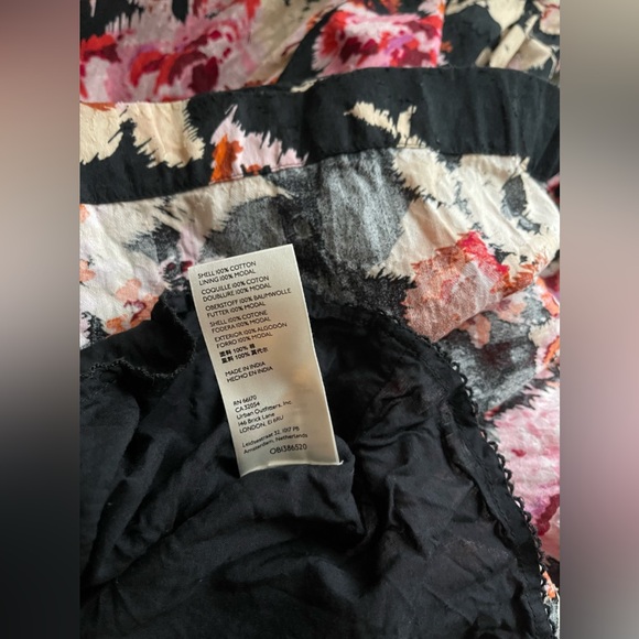 Anthropologie Blossom 100% Cotton Maxi Dress In Pink/ Black Motif Size S - Picture 14 of 16